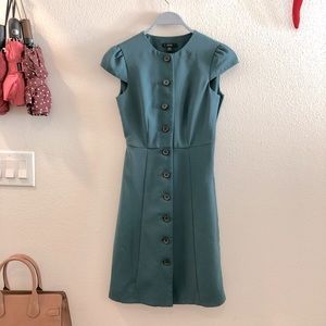 NWOT J.Crew 00P teal buttoned dress